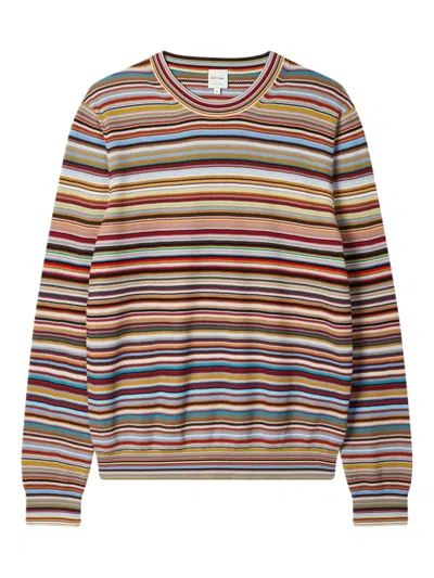 PAUL SMITH MULTI-STRIPED COTTON SWEATER