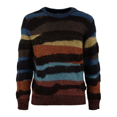 Paul Smith Multi-wave Stripe Cotton-mohair Sweater In Multicolor