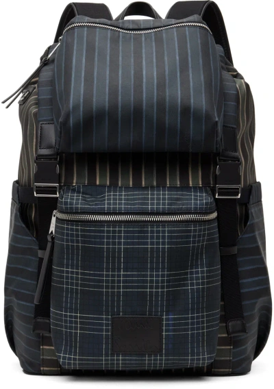 Paul Smith Multicolor Check Backpack In Black