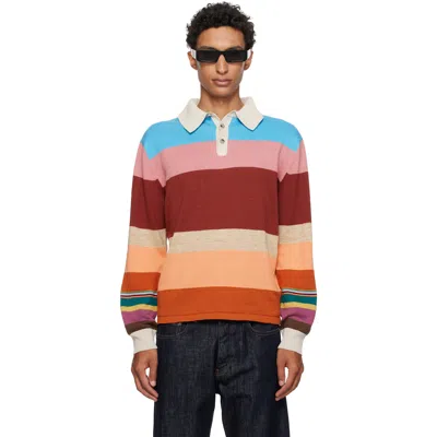 Paul Smith Multicolor Cotton-linen Bold Stripe Rugby Polo In 92 Multicolour