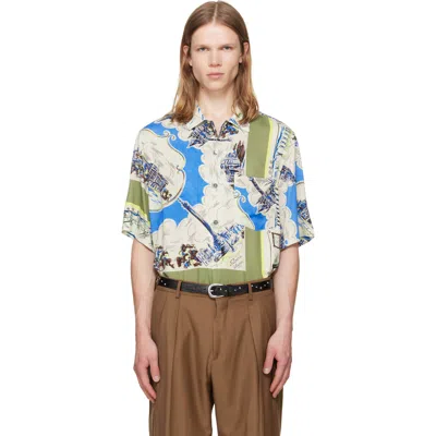Paul Smith London Scarf Graphic-print Short-sleeved Shirt In Multi