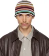 Paul Smith Patterned Intarsia-knit Virgin-wool Beanie In Purple