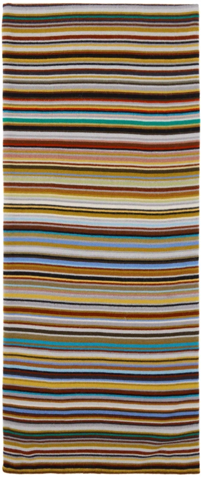 Paul Smith Multicolor Merino Wool Signature Stripe Scarf In 92 Multicolour