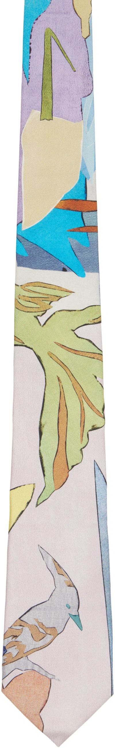 Paul Smith Multicolor Pastel 'river Collage' Tie