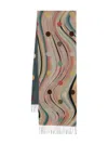 Paul Smith Cashmere Wool Scarf With Polka Dots And Swirls In Multi