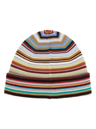 Paul Smith Multicolor Signature Stripe Beanie Cap