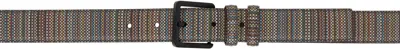 Paul Smith Multicolor 'signature Stripe' Coated Canvas Belt In Pr Multi