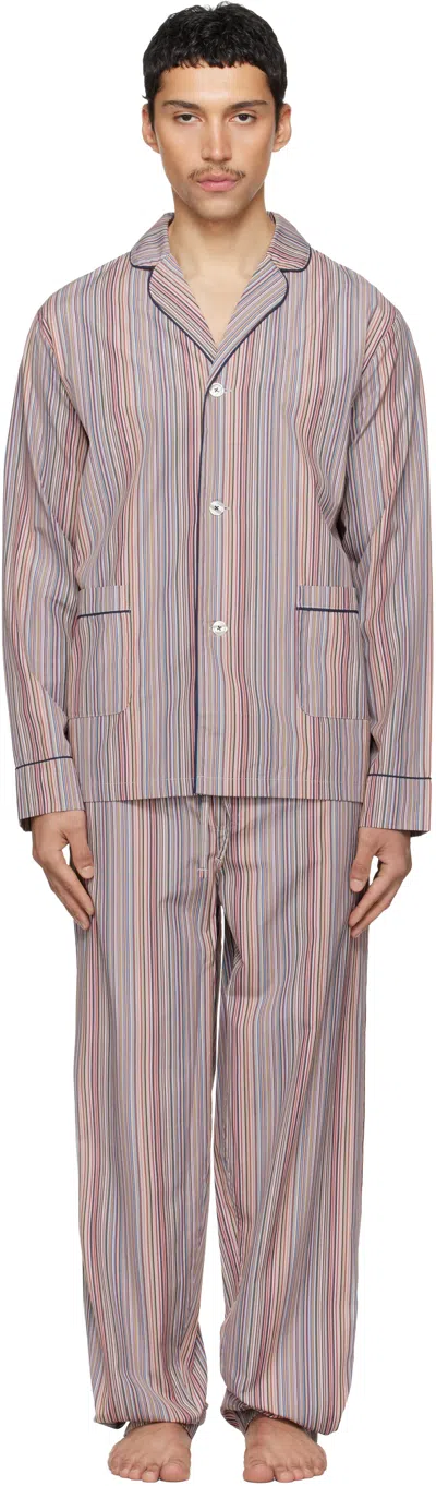 Paul Smith Multicolor 'signature Stripe' Cotton Pyjama Set