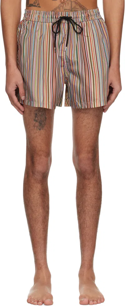 Paul Smith Multicolor Signature Stripe Swim Shorts In Multicolour