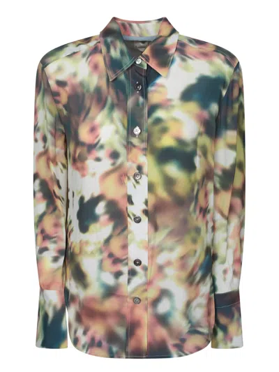 Paul Smith Fluid Silhouette Multi-print Tops With Classic Collar