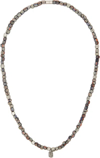 Paul Smith Multicolor Stripe Bead Necklace In 92 Multicolour
