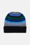 Paul Smith Multicolor Striped Beanie Hat In Gold