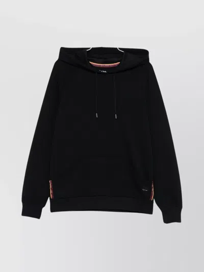 Paul Smith Multicolor Striped Hoodie Pouch Pocket In Black