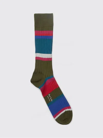 Paul Smith Multicolor Striped Organic Cotton Ribbed Socks