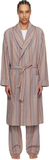 Paul Smith Multicolor Signature Stripe Robe In 92 Multicolour