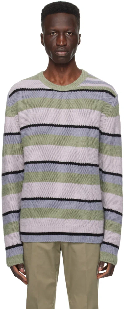 Paul Smith Multicolor Striped Sweater In 36 Greens