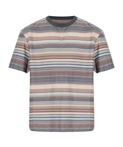 Paul Smith Multicolor Striped T-shirt In Gray