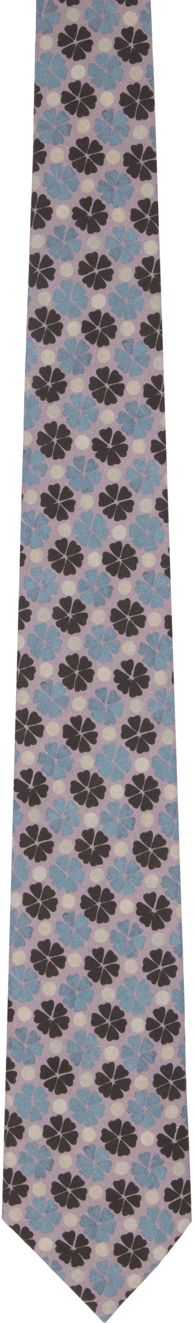 Paul Smith Multicolor 'the Painted Geo' Tie In 55 Purple