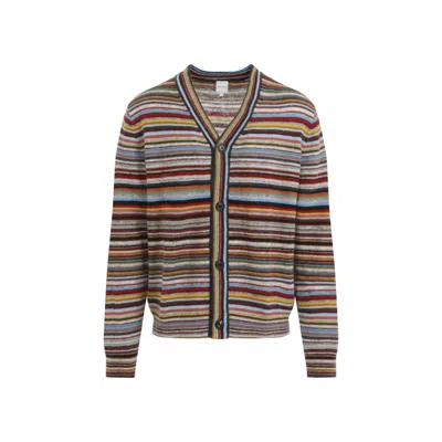 PAUL SMITH PAUL SMITH MULTICOLOR WOOL BUTTON CARDIGAN