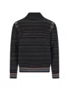 Paul Smith Multicolored Striped Knit Sweater With High Neckline In Multi
