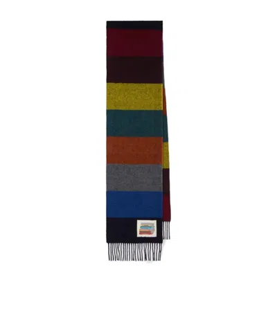 Paul Smith Multicolour Block Stripe Wool Scarf