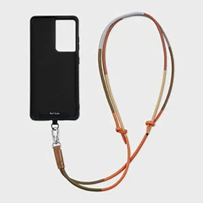 Paul Smith Multicolour Leather Detachable Phone Strap Brown