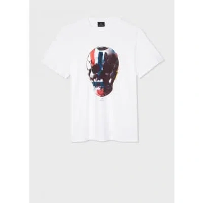 Paul Smith Multicolour Skull Graphic T-shirt Col: 01 White, Size: L
