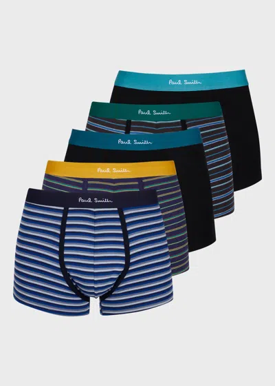 Paul Smith Multicolour Stripe Mix Cotton 5-pack Striped Trunks