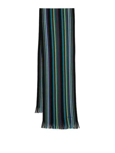 PAUL SMITH MULTICOLOUR STRIPE WOOL SCARF