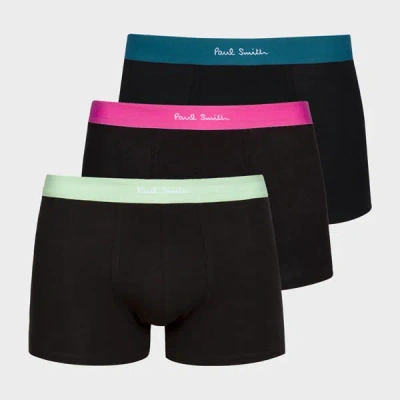 Paul Smith Multicolour Waistband Boxer Briefs Three Pack Black