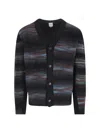 Paul Smith Multicoloured Striped Cardigan With V-neckline And Button-down Front In Multi