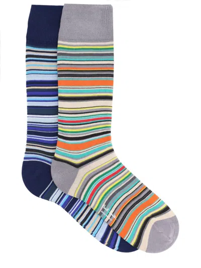Paul Smith Multi-pack Striped Socks For Men In Multicolour
