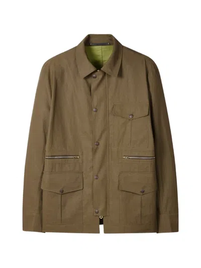 Paul Smith Multi-pocket Shirt Jacket In Brown
