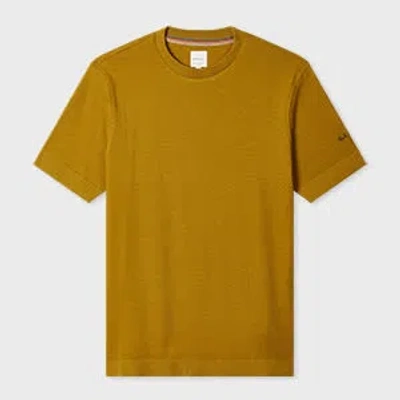 Paul Smith Mustard Cotton T-shirt With Integrated Rib Detail Brown
