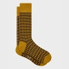 Paul Smith Mustard Houndstooth Socks Brown In Brown