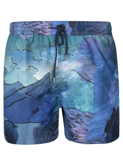 Paul Smith Narcissus Swim Shorts In Blue