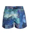 Paul Smith Narcissus-print Swim Shorts In Blue