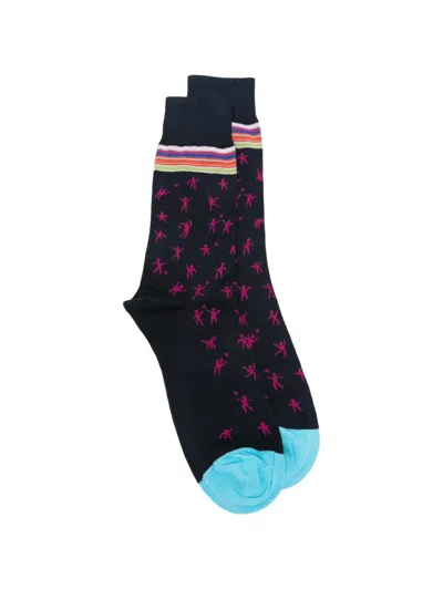 Paul Smith Nathan Games Pattern Socks In Black