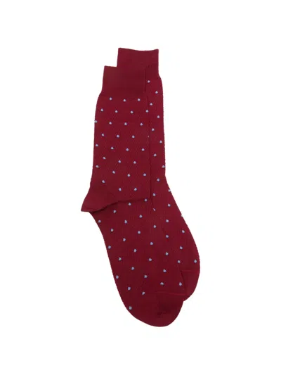 Paul Smith Naveen Polka-dot Socks In Burgundy
