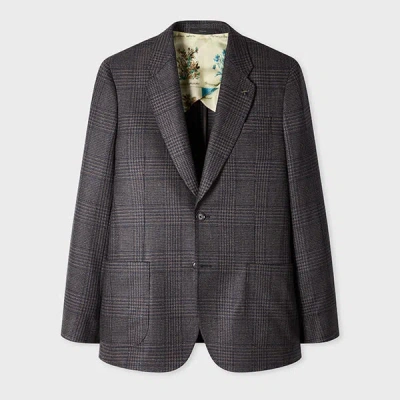 Paul Smith Navy And Brown 'dream Tweed' Wool-silk Blazer Blue In Gray