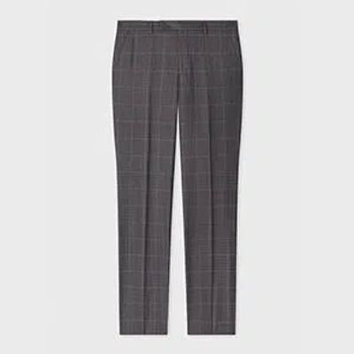 Paul Smith Navy And Grey Check Wool Trousers Blue In Gray