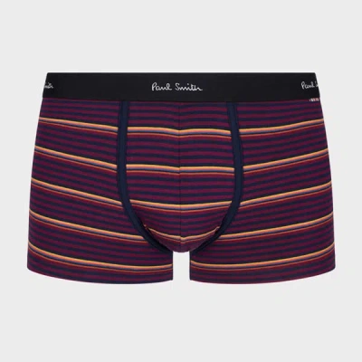 Paul Smith Navy And Red Stripe Boxer Briefs Blue In Pink