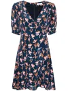 Paul Smith Abstract Print V-neck Mini Dress In Navy Blue