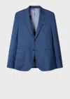 Paul Smith Navy Blue Check Wool Blazer In Blue