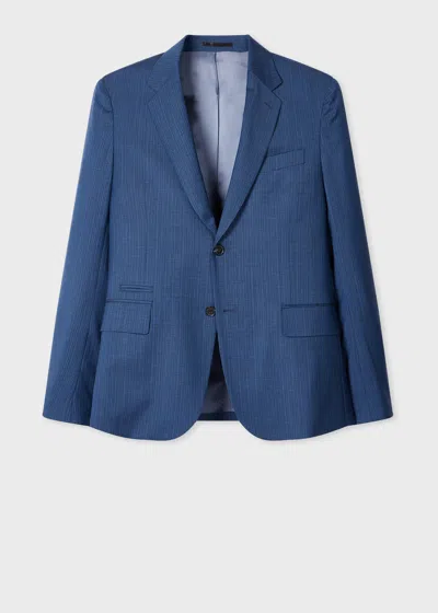 Paul Smith Navy Blue Check Wool Blazer