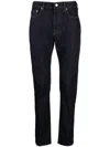 Paul Smith Contrast-stitching Dark-wash Jeans In Navy Blue