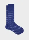 Paul Smith Navy Blue Cotton-blend Polka Dot Socks