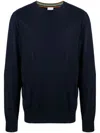 Paul Smith Dark Navy Merino Wool Sweater Blue In Navy Blue