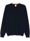 Paul Smith Navy Cashmere Crew Neck Sweater Blue In Navy Blue