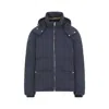 Paul Smith Hooded Navy Blue Polyamide Jacket In Blue